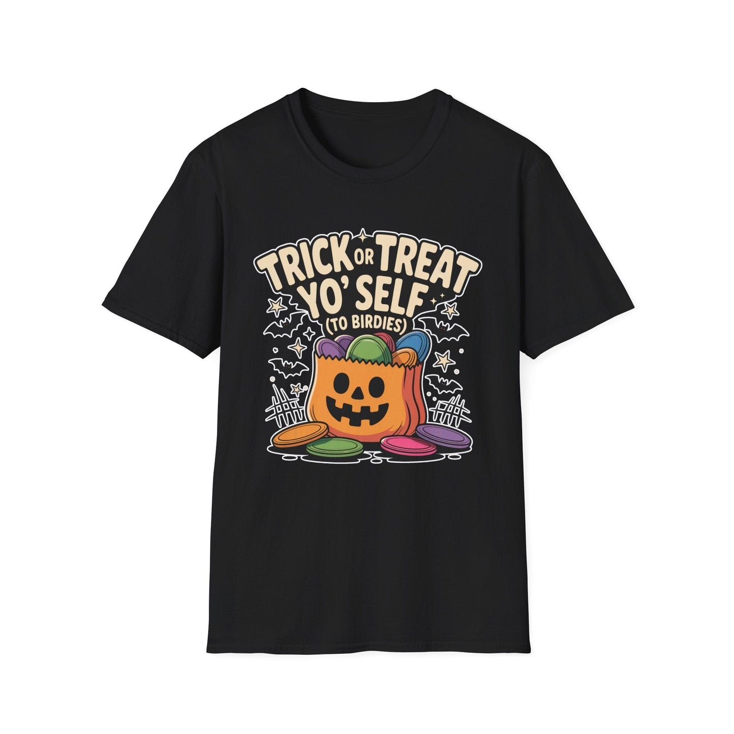 Trick or Treat Yo’ Self Halloween Disc Golf T-Shirt