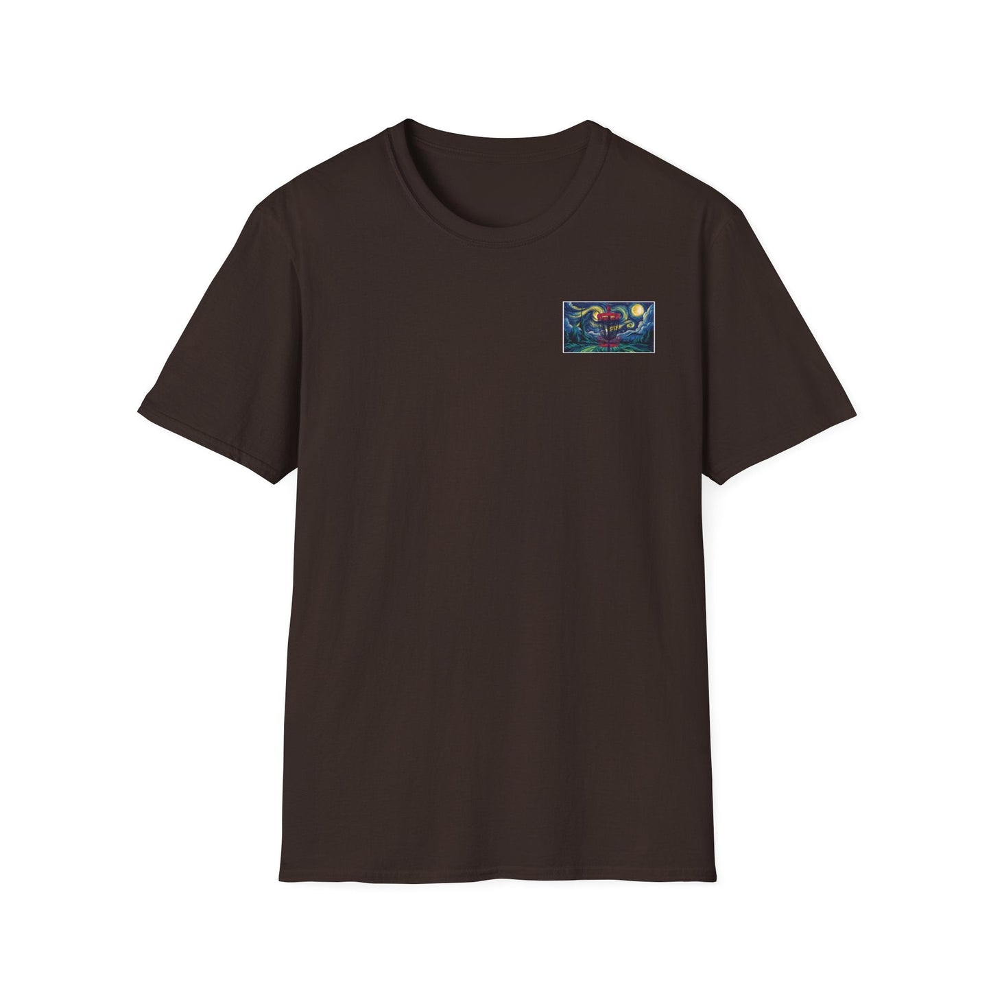 Disc Golf Basket Starry Night (Back Print) T-Shirt
