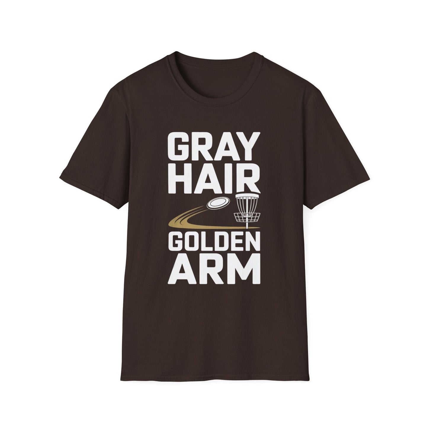Gray Hair Golden Arm Funny Disc Golf T-Shirt
