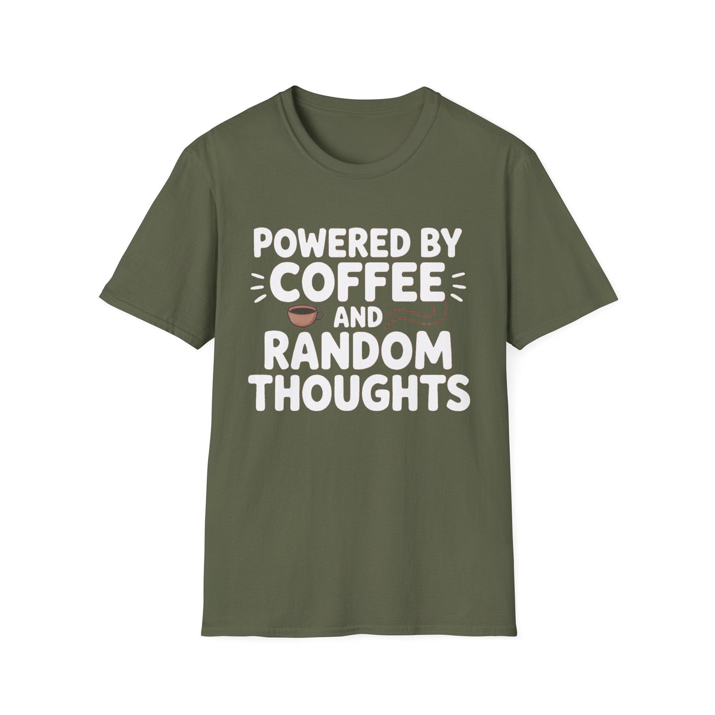 Powered by Coffee ADHD T-Shirt – Random Thoughts Edition