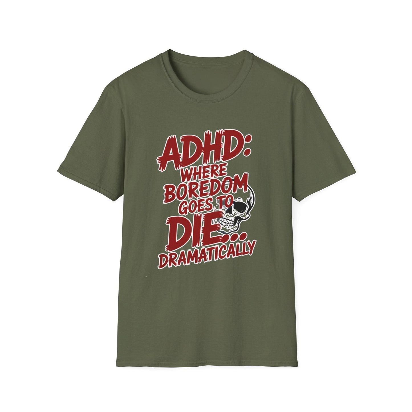 Boredom Goes to Die ADHD Skull Graphic Tee