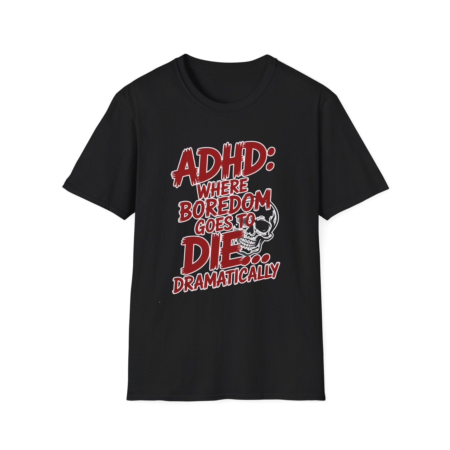 Boredom Goes to Die ADHD Skull Graphic Tee