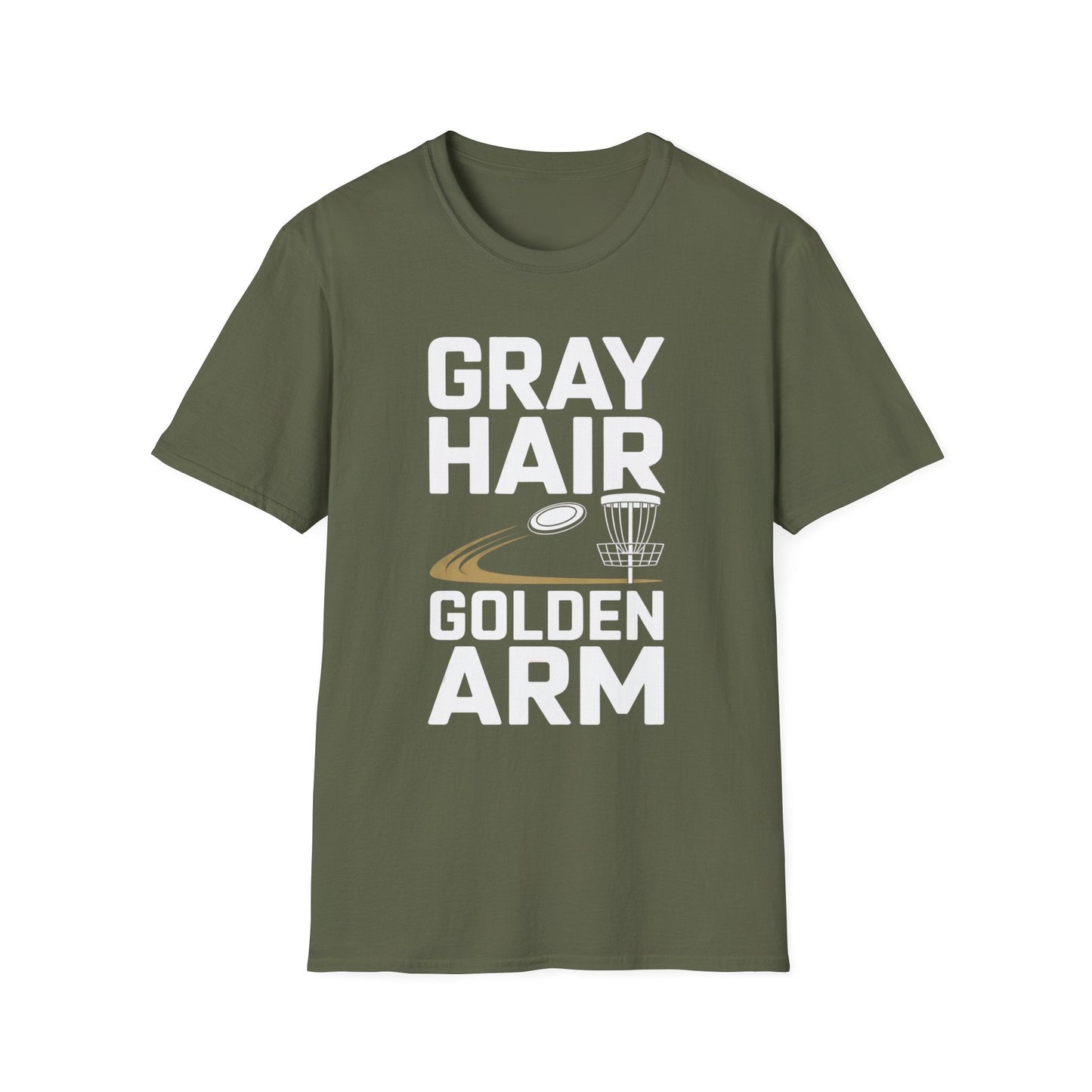 Gray Hair Golden Arm Funny Disc Golf T-Shirt