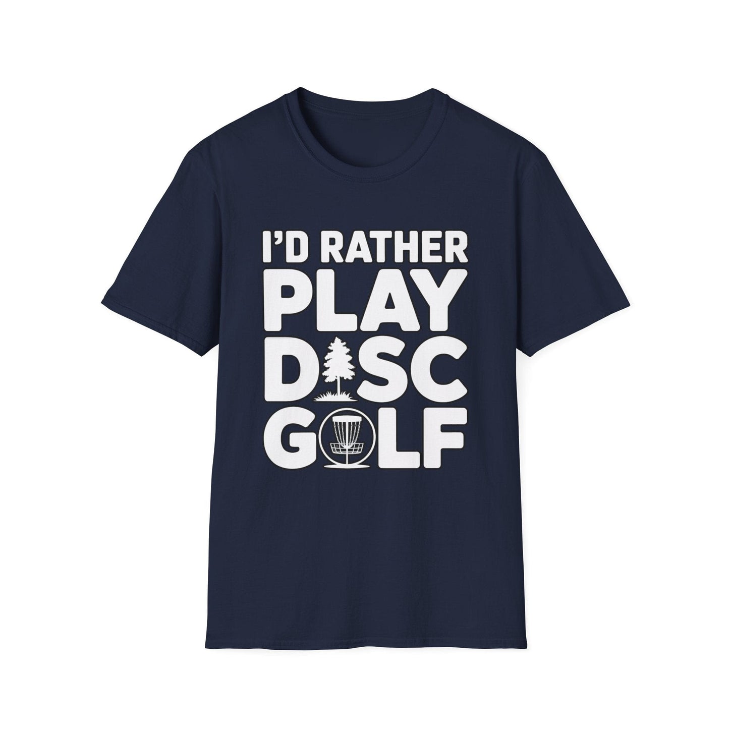 I’d Rather Play Disc Golf T-Shirt – Funny Disc Golf Player Tee