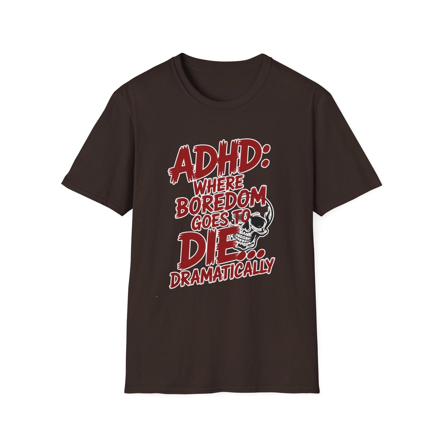 Boredom Goes to Die ADHD Skull Graphic Tee