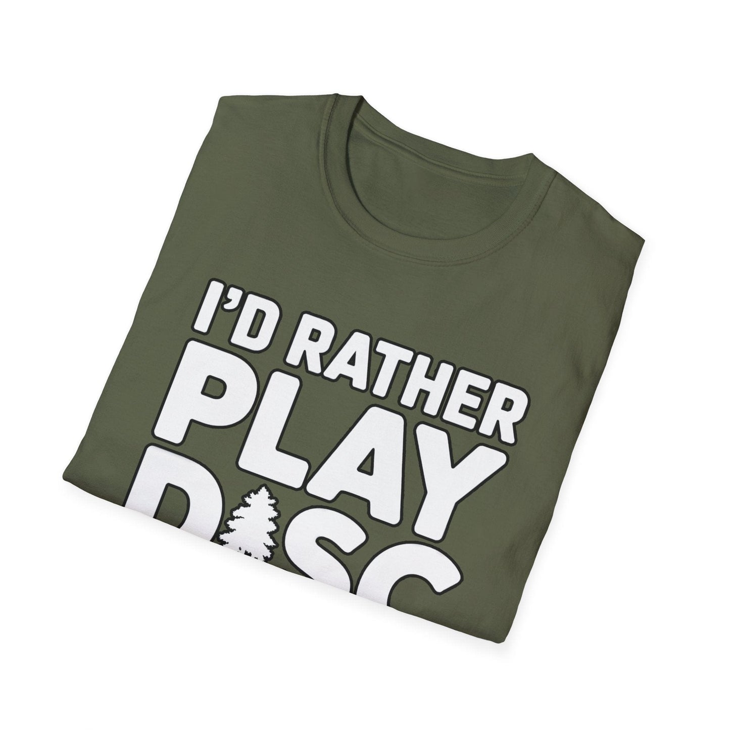 I’d Rather Play Disc Golf T-Shirt – Funny Disc Golf Player Tee