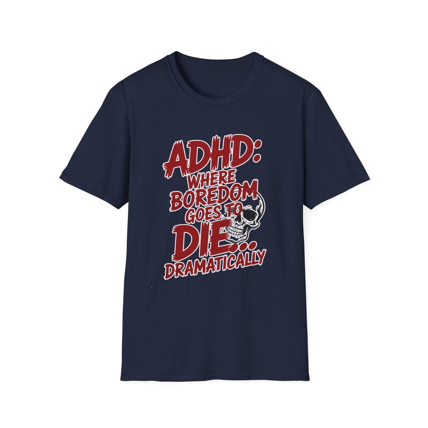 Boredom Goes to Die ADHD Skull Graphic Tee