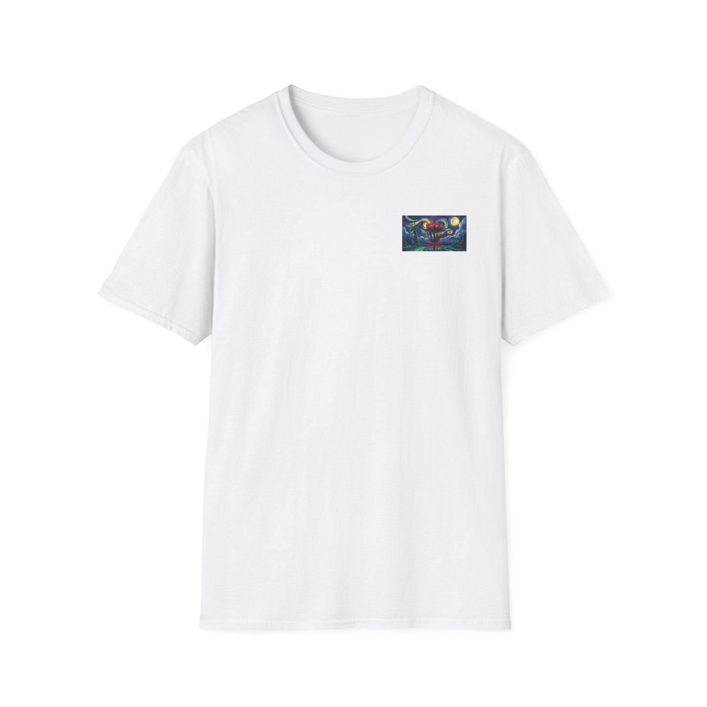 Disc Golf Basket Starry Night (Back Print) T-Shirt