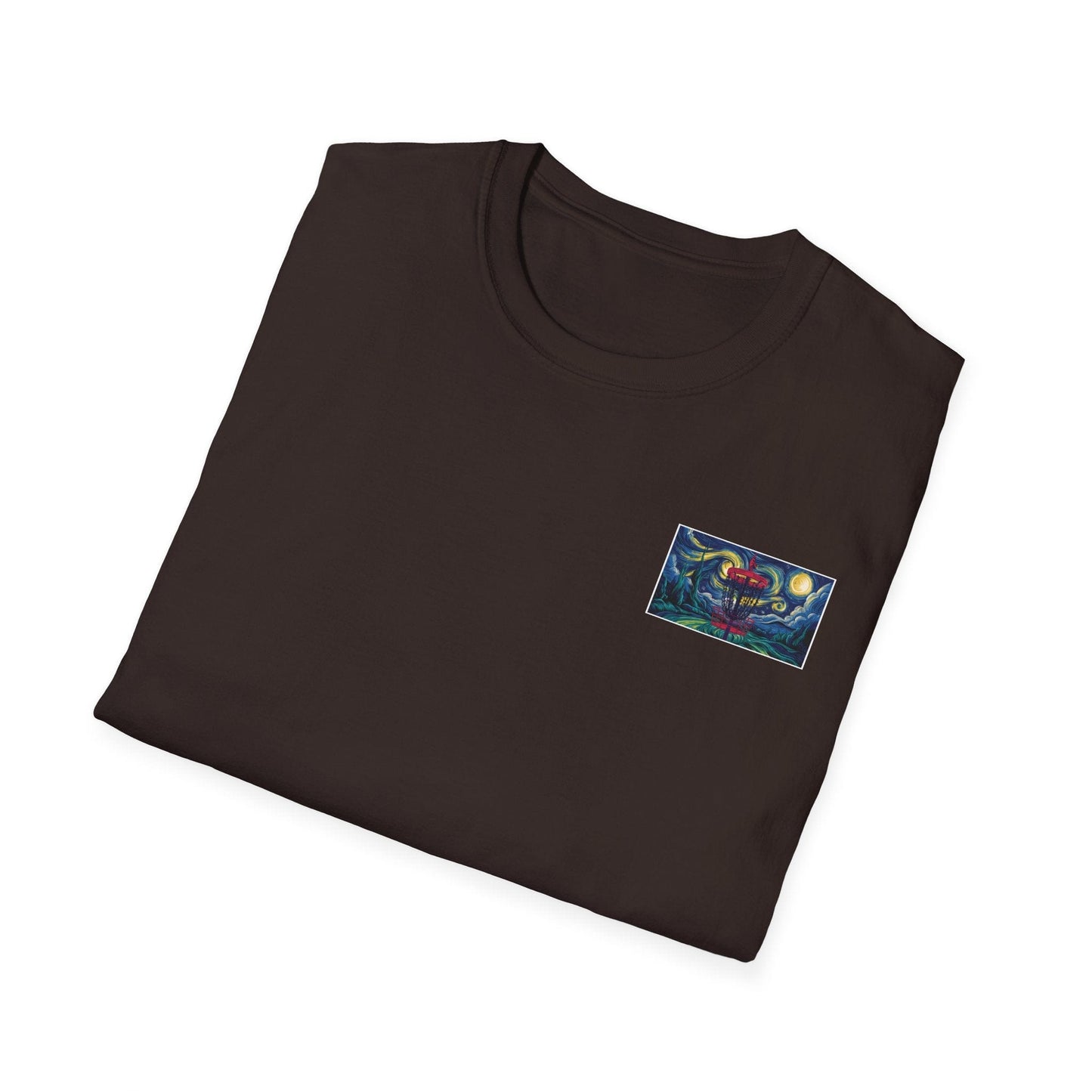 Disc Golf Basket Starry Night (Back Print) T-Shirt