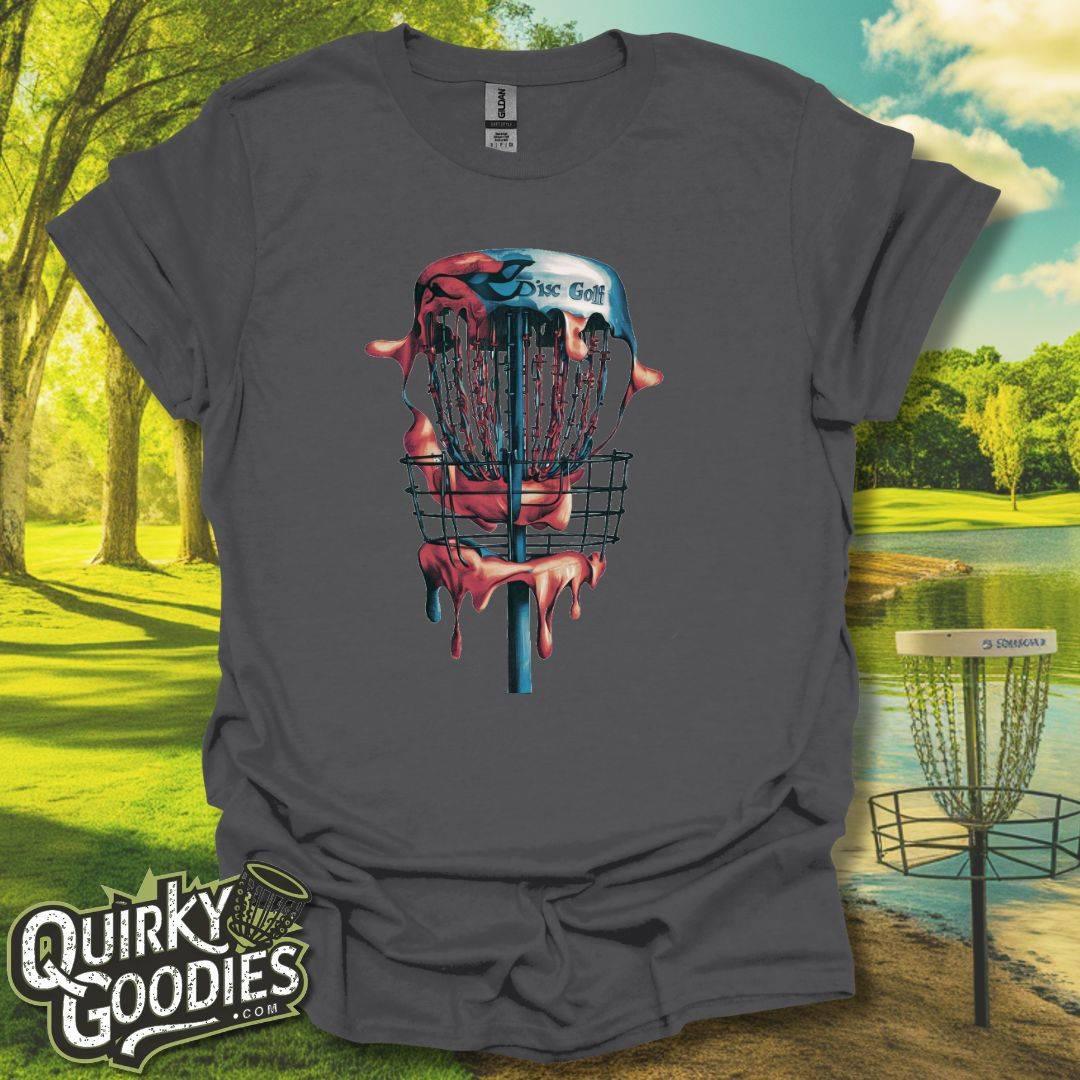 Dali Inspired Disc Golf T-Shirt Charcoal