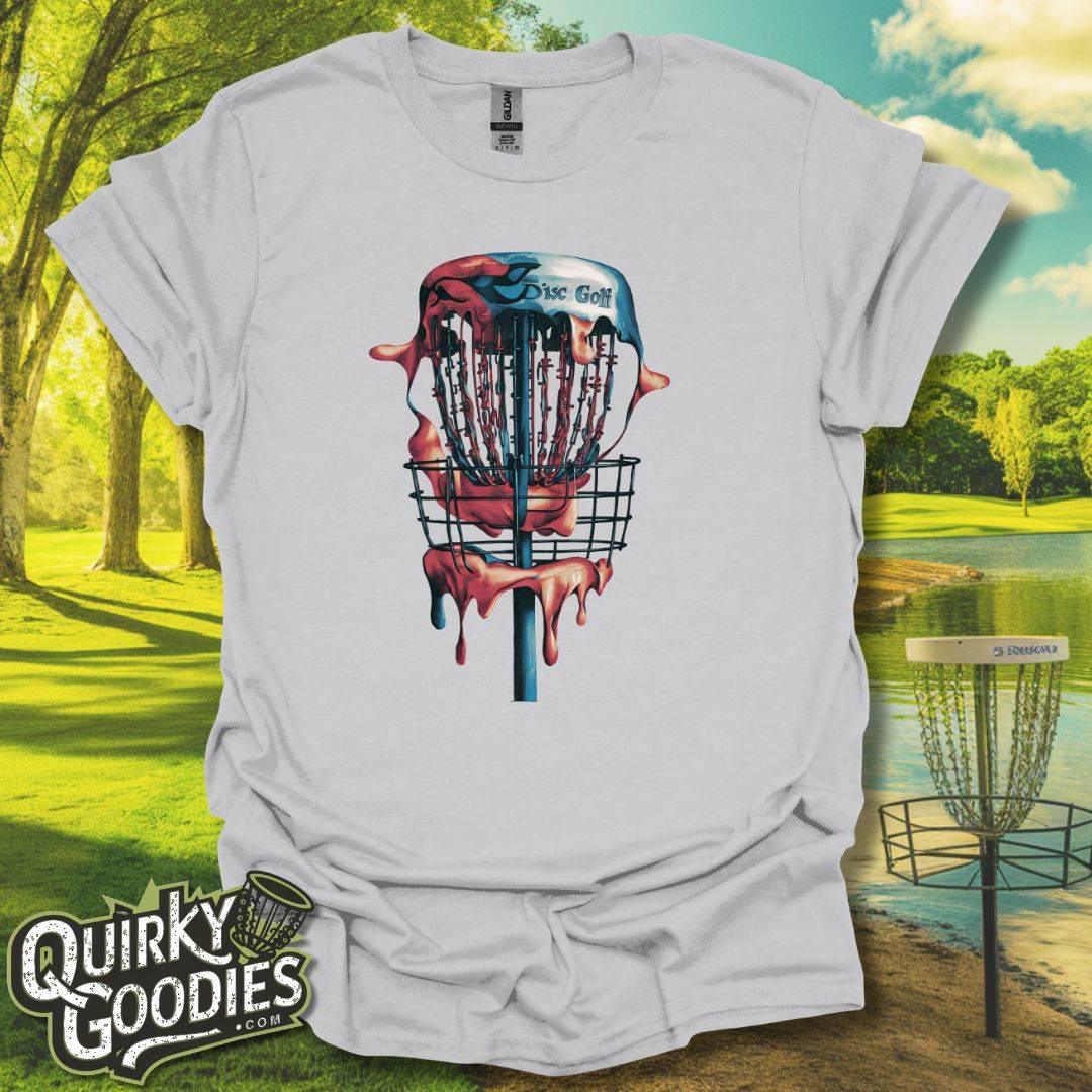 Dali Inspired Disc Golf T-Shirt Ice Gray