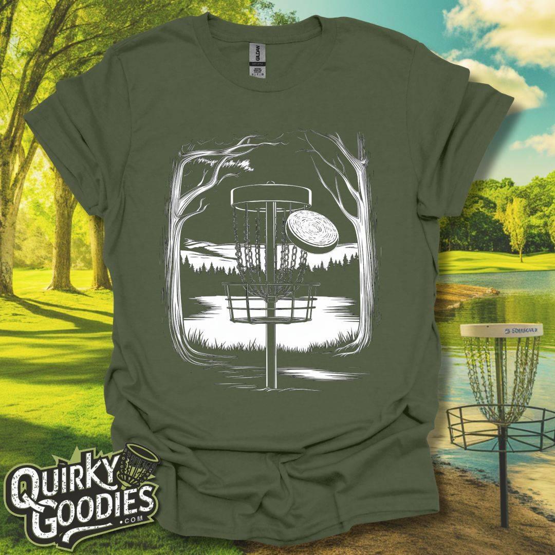 Monochromatic Disc Golf Scene T-Shirt
