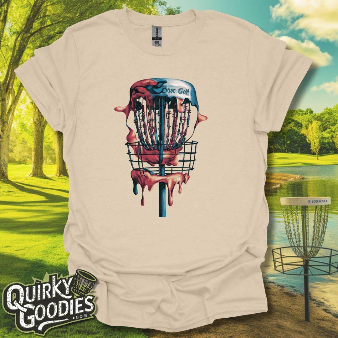 Dali Inspired Disc Golf T-Shirt Sand