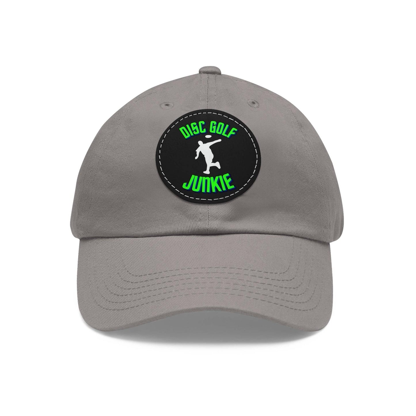 Disc Golf Junkie - Dad Hat with Leather Patch (Round) - Gifts for him - Quirky Goodies