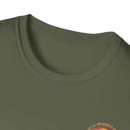 Not All Who Wander Are Lost Bigfoot v2 Disc Golf (Back Print) T-Shirt