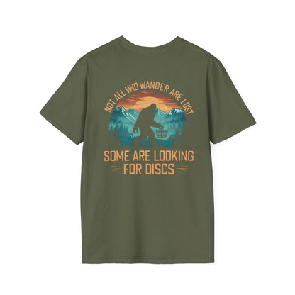 Not All Who Wander Are Lost Bigfoot v2 Disc Golf (Back Print) T-Shirt