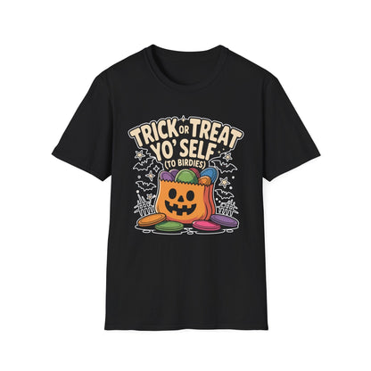 Trick or Treat Yo’ Self Halloween Disc Golf T-Shirt