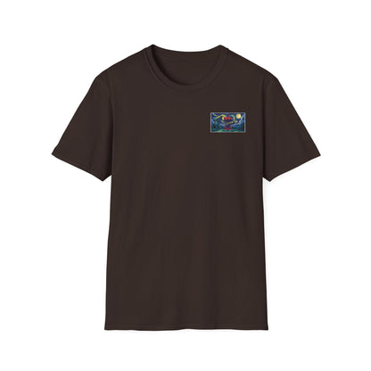 Disc Golf Basket Starry Night (Back Print) T-Shirt