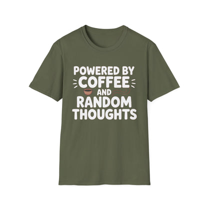 Powered by Coffee ADHD T-Shirt – Random Thoughts Edition
