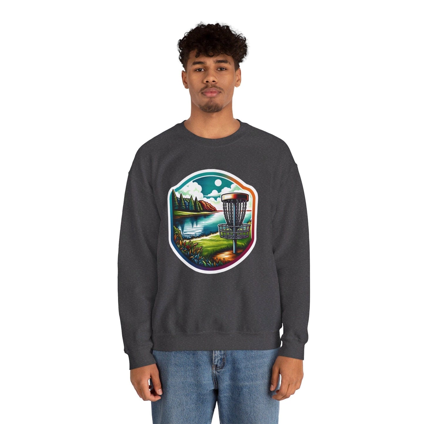 Serene Disc Golf Lake Sweatshirt - Unisex Heavy Blend™ Crewneck Sweatshirt