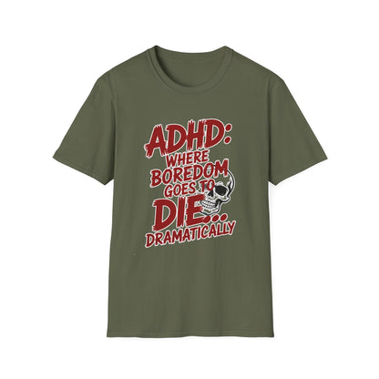 Boredom Goes to Die ADHD Skull Graphic Tee