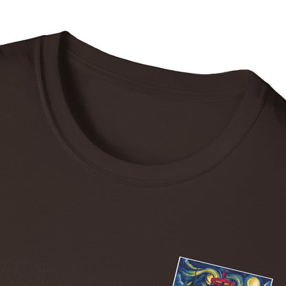 Disc Golf Basket Starry Night (Back Print) T-Shirt