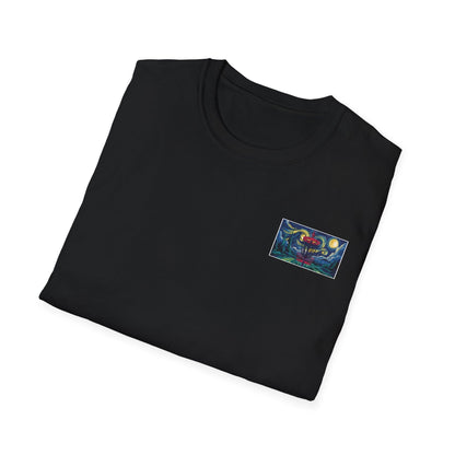 Disc Golf Basket Starry Night (Back Print) T-Shirt