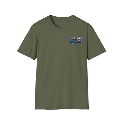 Disc Golf Basket Starry Night (Back Print) T-Shirt