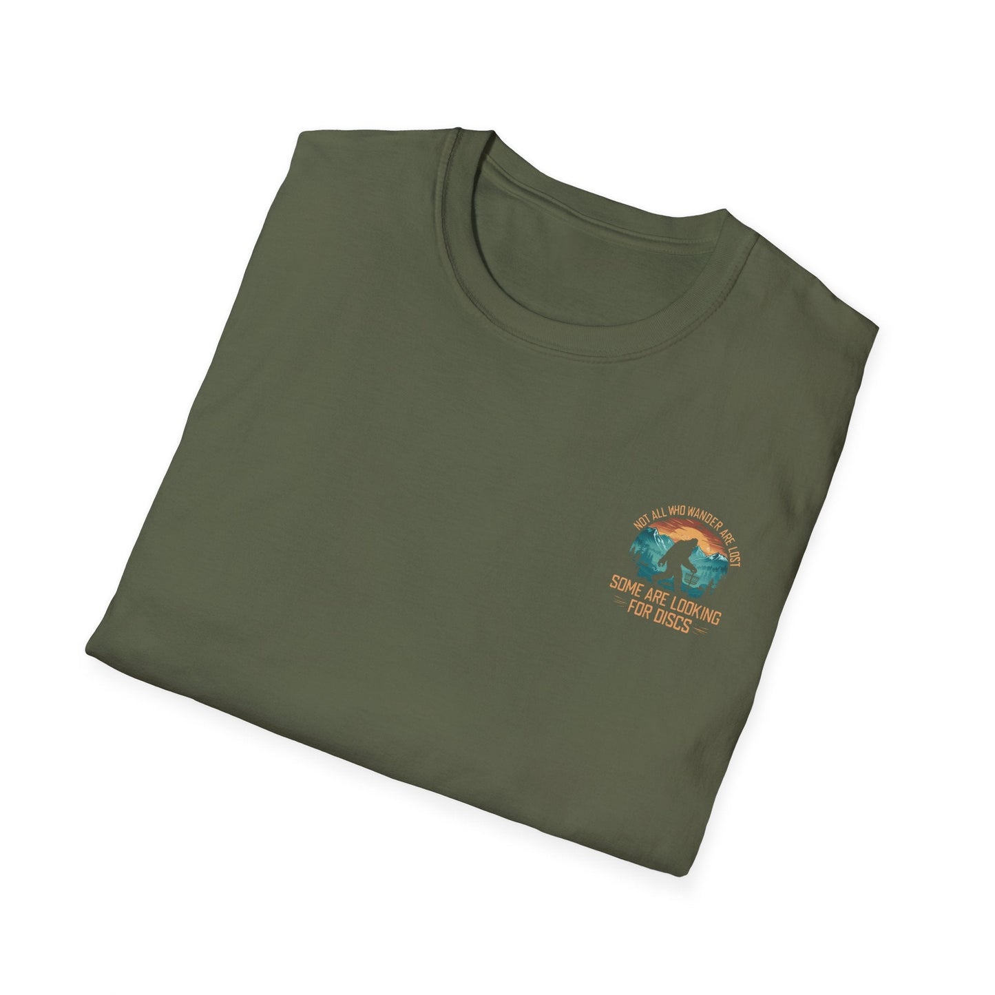 Not All Who Wander Are Lost Bigfoot v2 Disc Golf (Back Print) T-Shirt