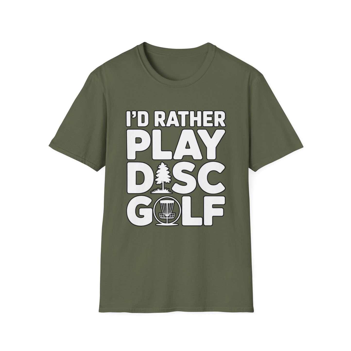 I’d Rather Play Disc Golf T-Shirt – Funny Disc Golf Player Tee