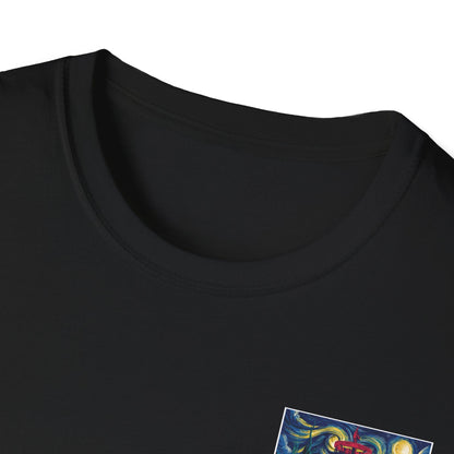 Disc Golf Basket Starry Night (Back Print) T-Shirt