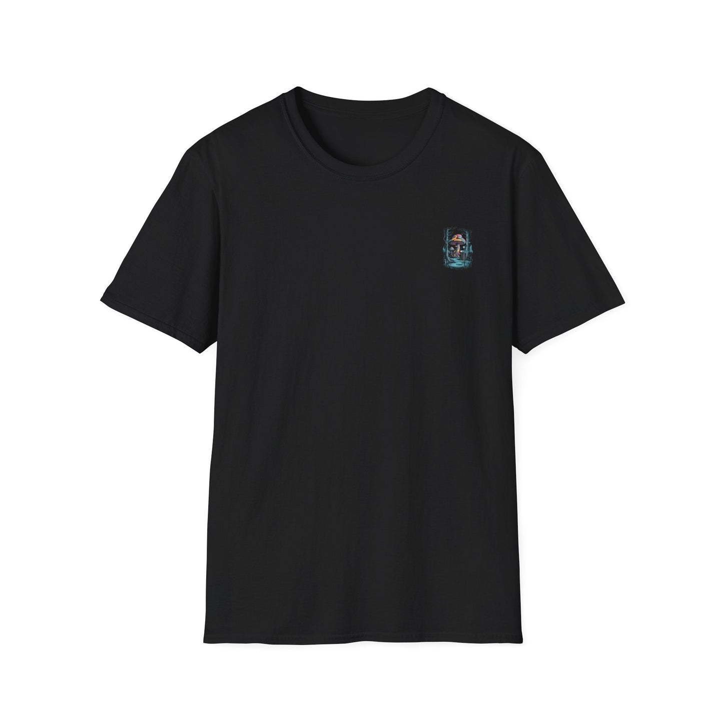 Disc Golf Basket Mushroom Tree (Back Print) T-Shirt