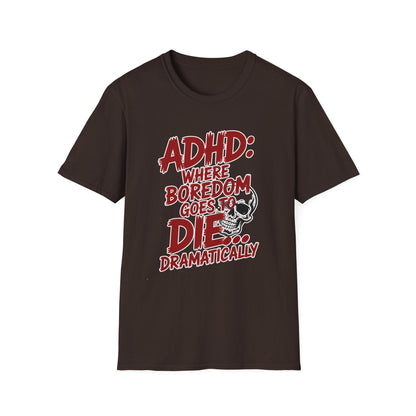 Boredom Goes to Die ADHD Skull Graphic Tee