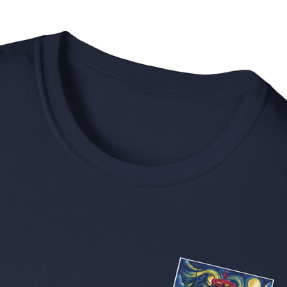 Disc Golf Basket Starry Night (Back Print) T-Shirt