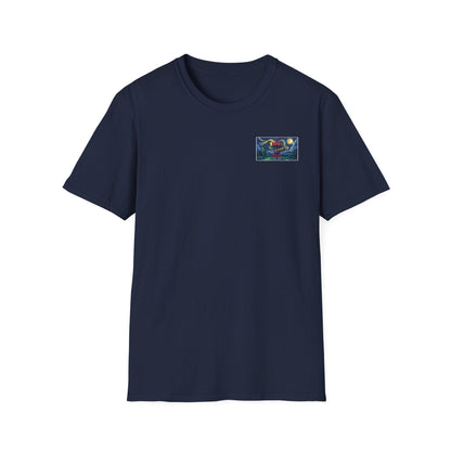Disc Golf Basket Starry Night (Back Print) T-Shirt