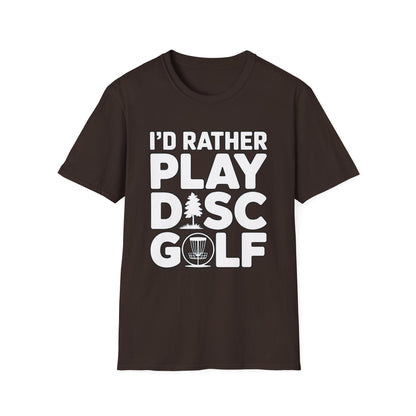 I’d Rather Play Disc Golf T-Shirt – Funny Disc Golf Player Tee