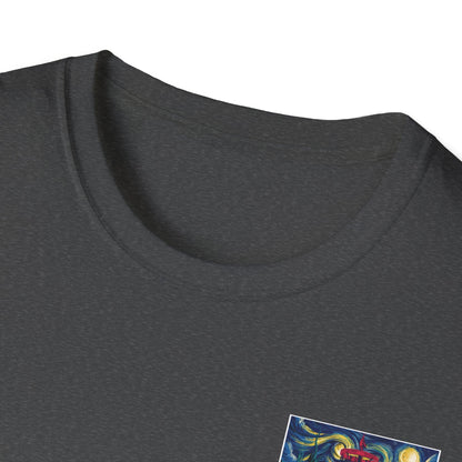 Disc Golf Basket Starry Night (Back Print) T-Shirt