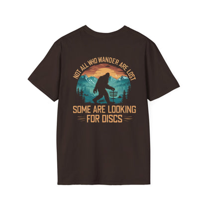 Not All Who Wander Are Lost Bigfoot v2 Disc Golf (Back Print) T-Shirt