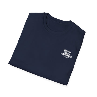 People Think I'm Understable Disc Golf (Back Print) T-Shirt