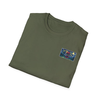 Disc Golf Basket Starry Night (Back Print) T-Shirt