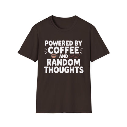 Powered by Coffee ADHD T-Shirt – Random Thoughts Edition