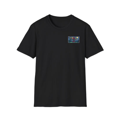 Disc Golf Basket Starry Night (Back Print) T-Shirt