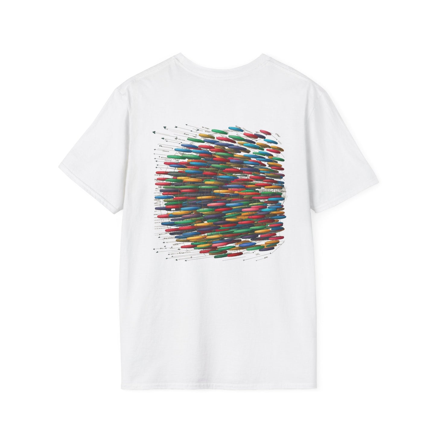 Disc Golf Paths (Back Print) T-Shirt