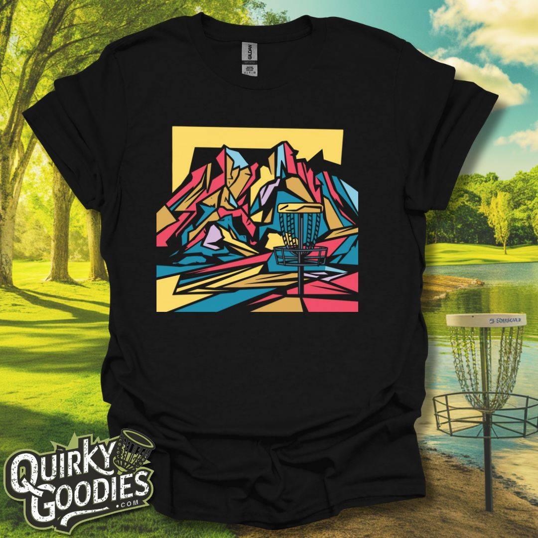 Disc Golf Basket Modern Abstract Cubism T-Shirt