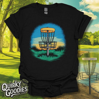 Disc Golf Basket Scene T-Shirt