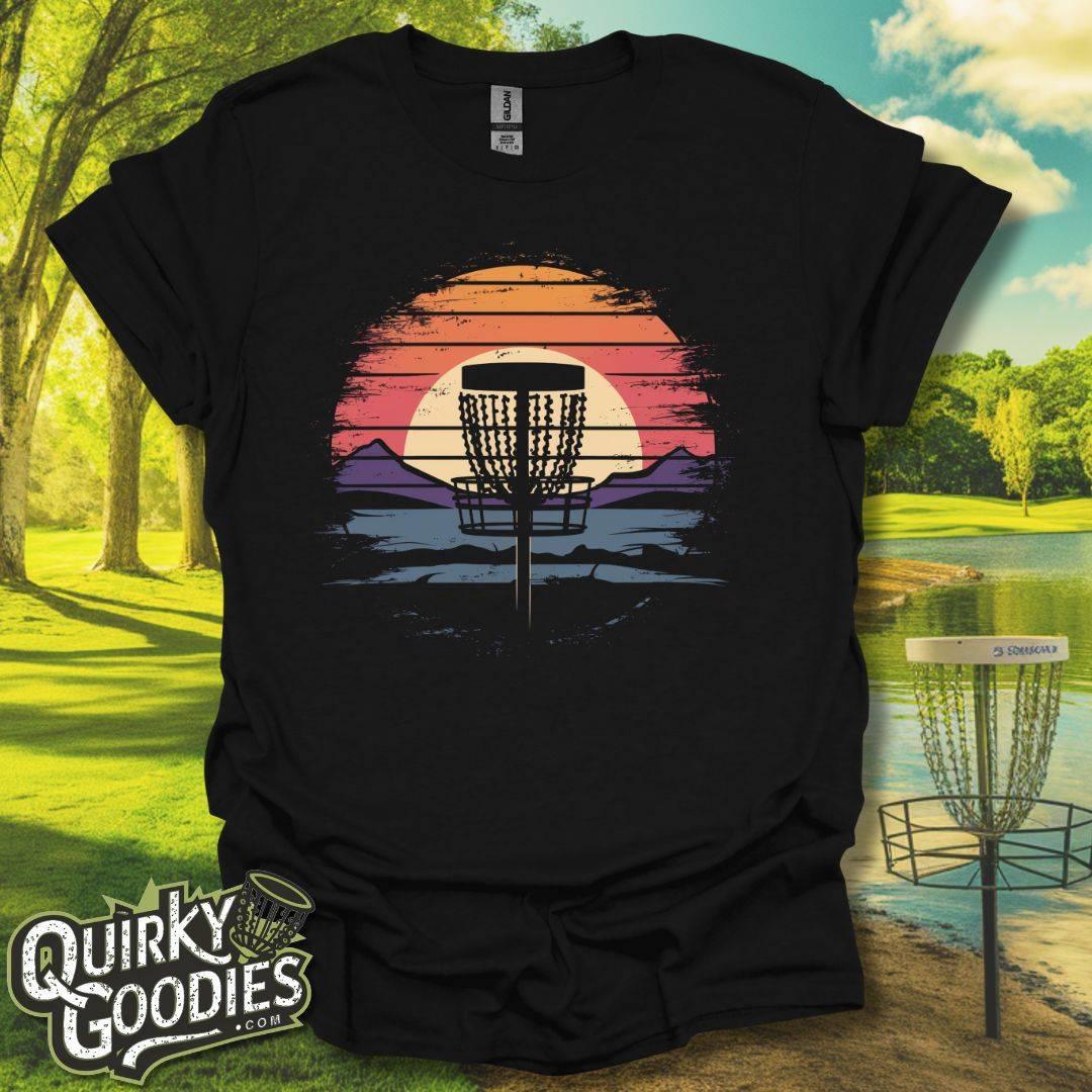 Fun Disc Golf Basket Shirt - Sunset Vintage v2 T-Shirt