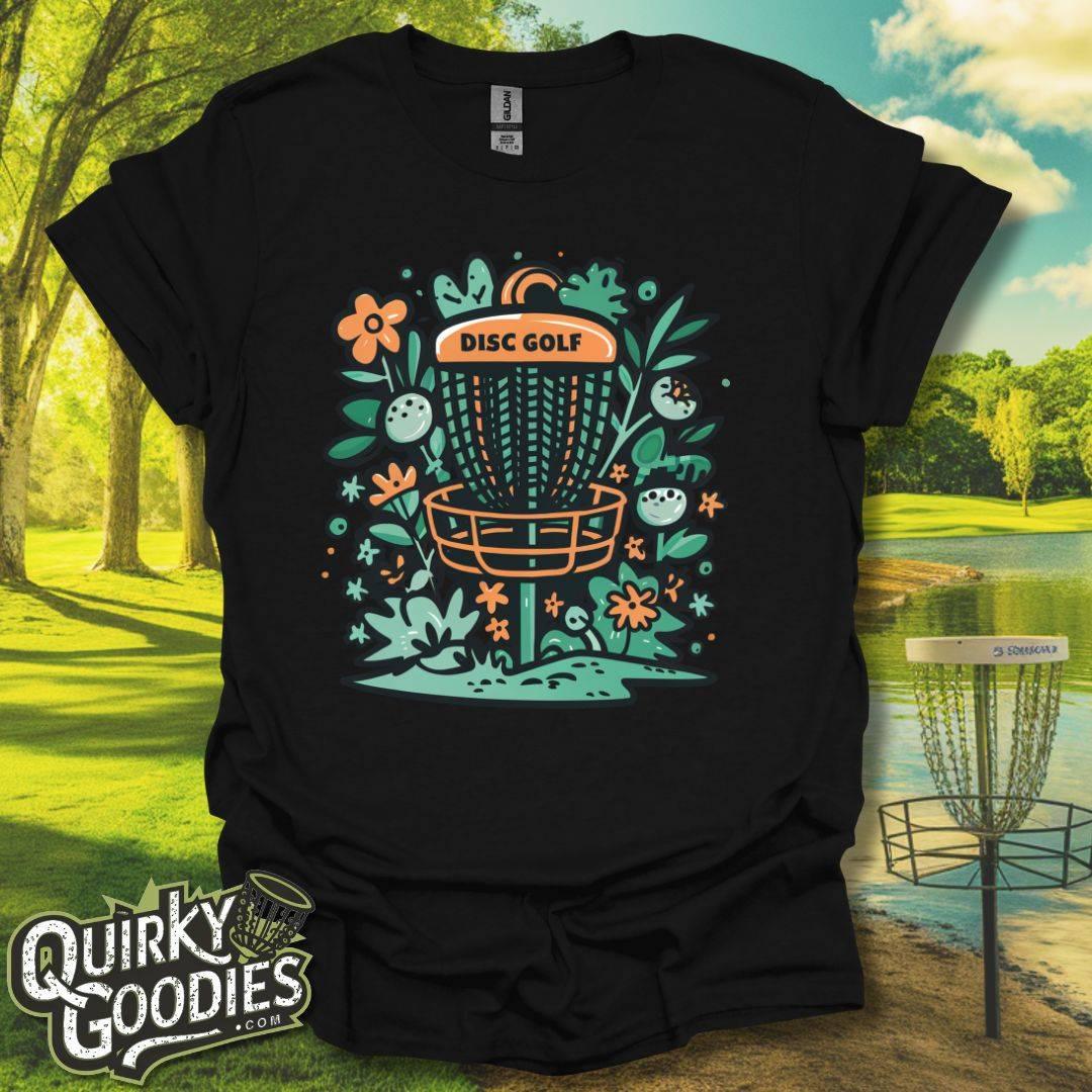 Disc Golf Basket Flowers T-Shirt