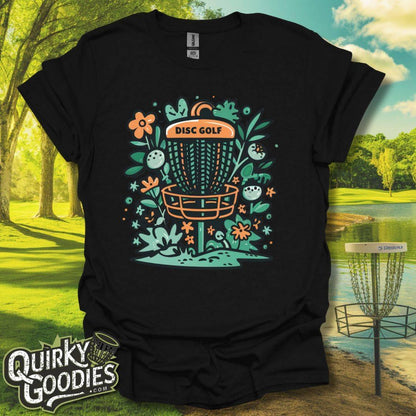 Disc Golf Basket Flowers T-Shirt