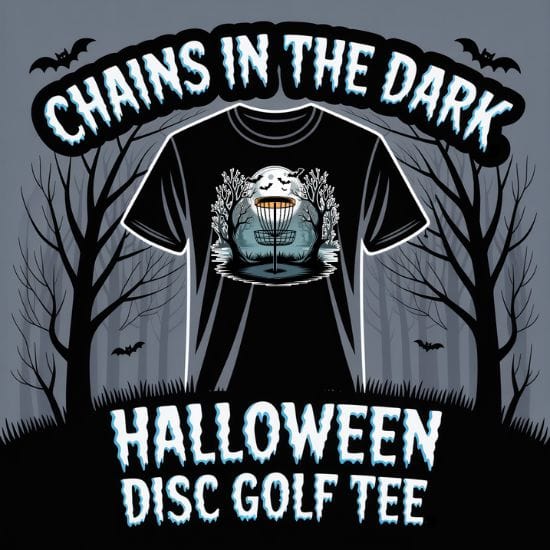 Chains in the Dark Halloween Disc Golf T-Shirt