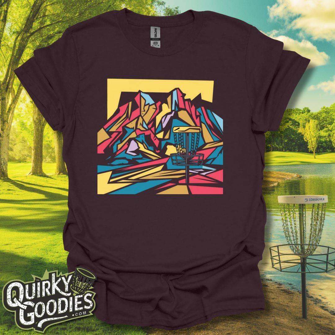 Disc Golf Basket Modern Abstract Cubism T-Shirt